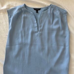 Banana Republic Pale Blue Split-V Sleeveless Blouse